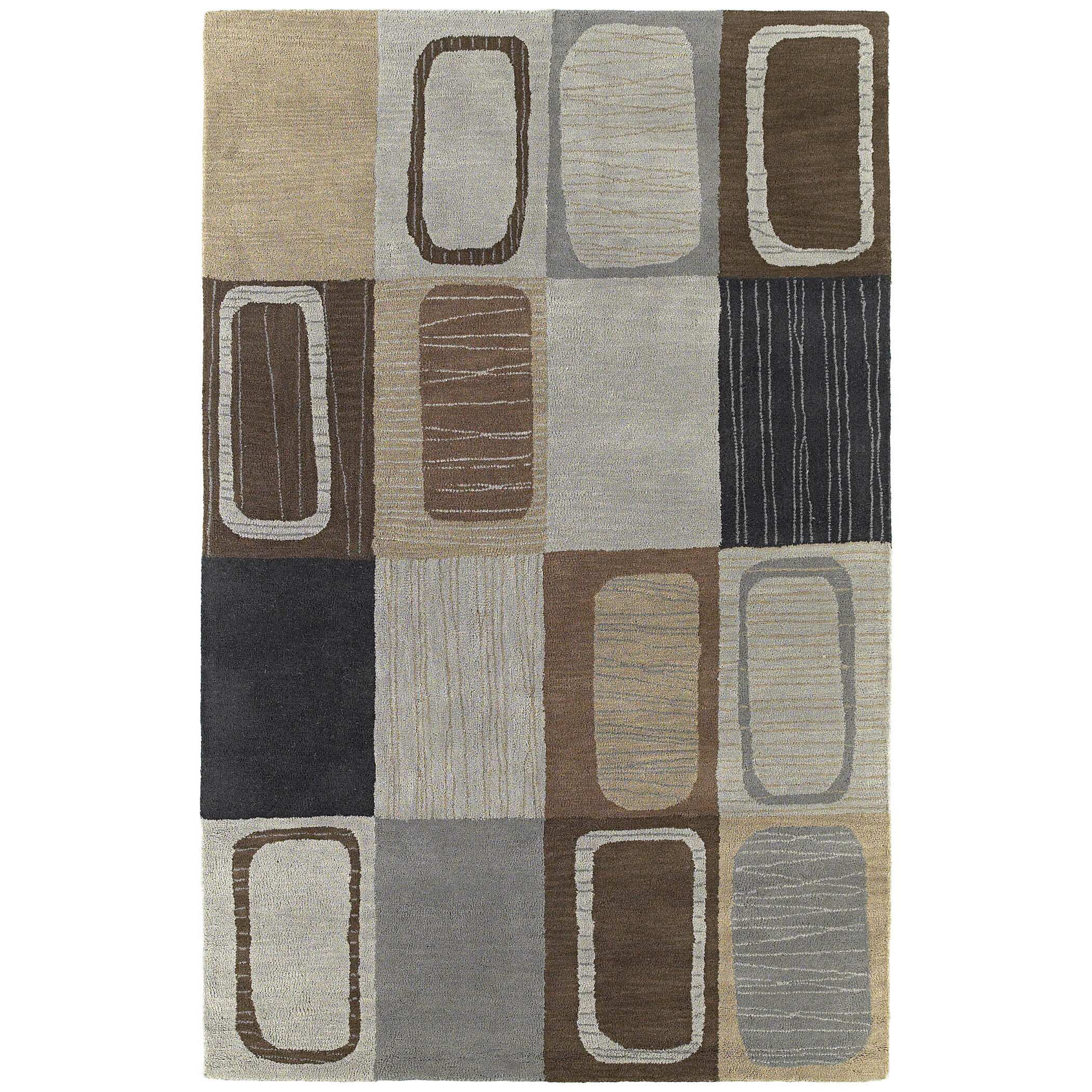 Lawrence Multi Dimensions Hand tufted Wool Rug (76 X 90)