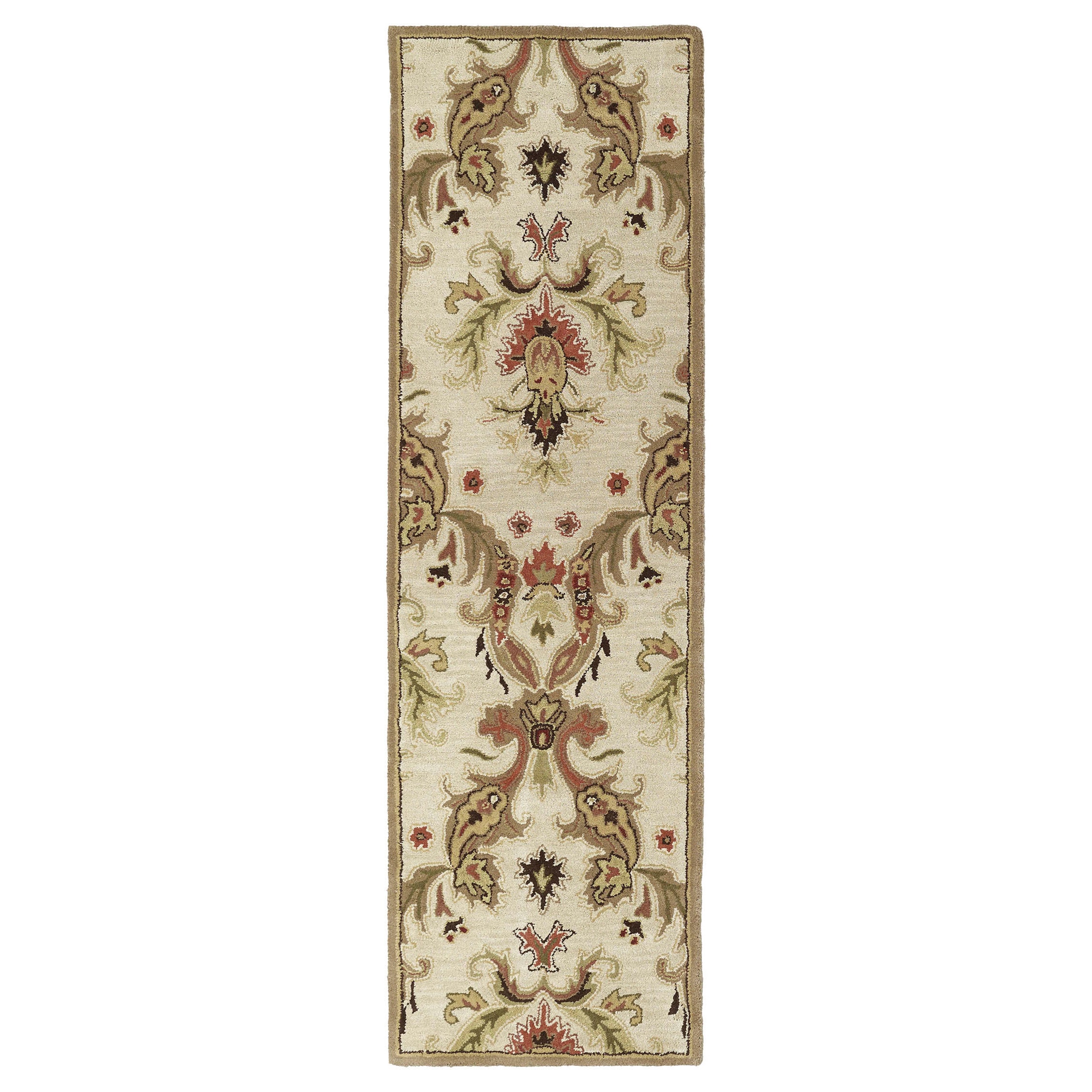 Lawrence Multi Damask Hand tufted Wool Rug (5 X 79)