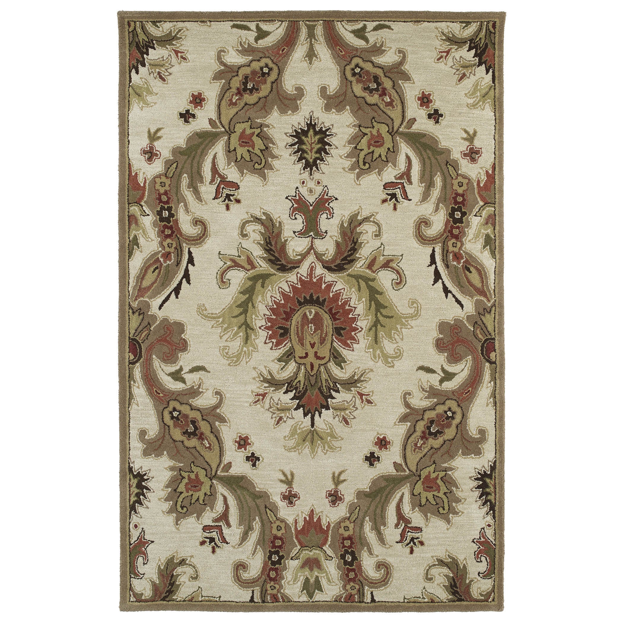 Hand tufted Lawrence Multicolored Damask Wool Rug (8 X 11)