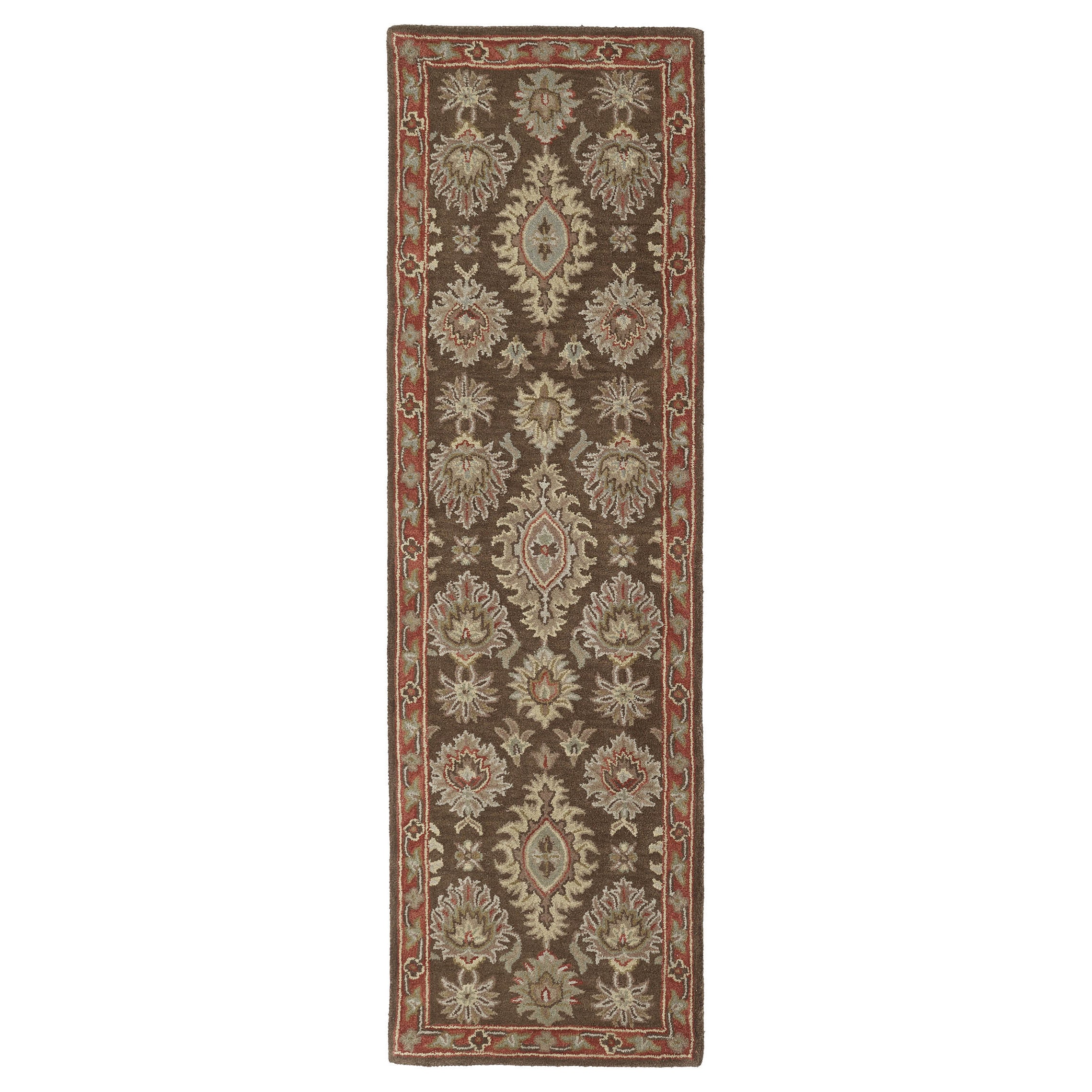 Hand tufted Lawrence Brown Kashan Wool Rug (23 X 76)