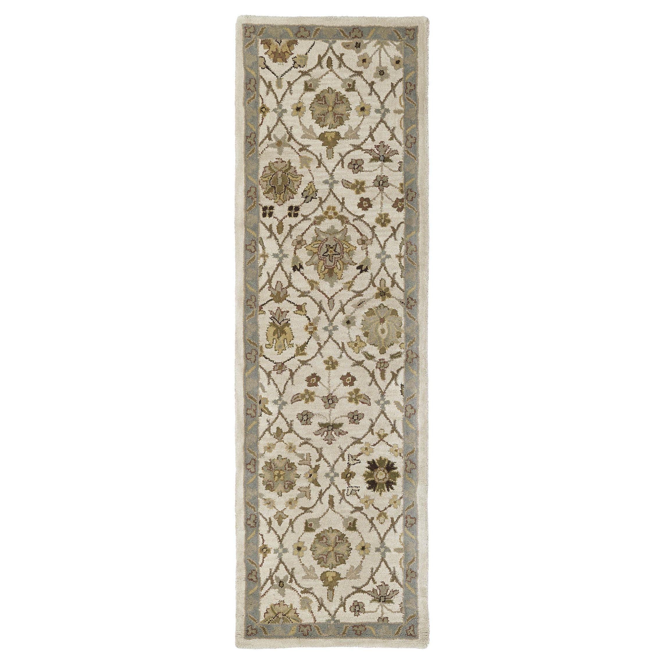 Hand tufted Lawrence Beige Arabesque Wool Rug (23 X 76)