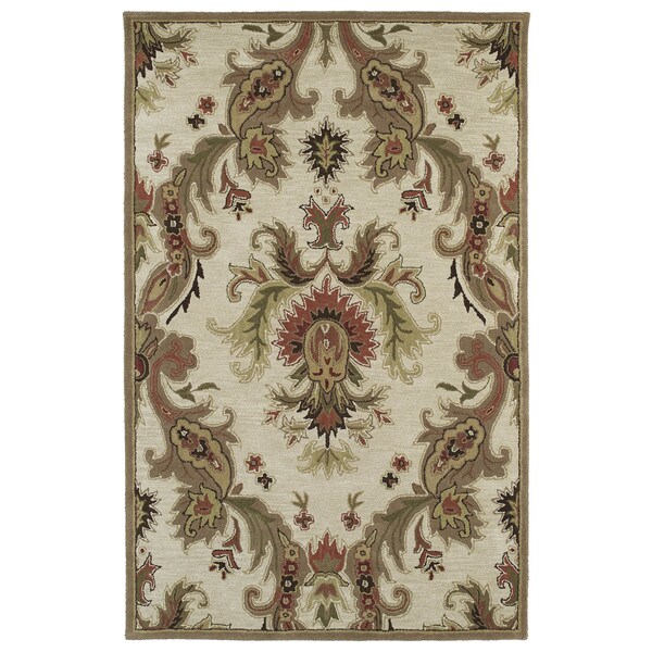 Shop Lawrence Multicolored Damask Hand-tufted Wool Rug - 2 ... (600 x 600 Pixel)