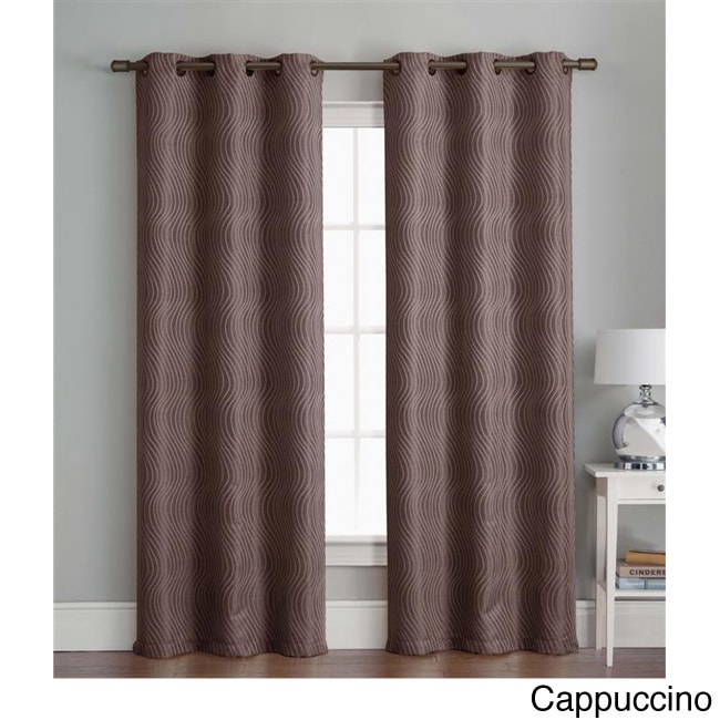 Grommet 84 Inch Textured Curtain Panel Pair