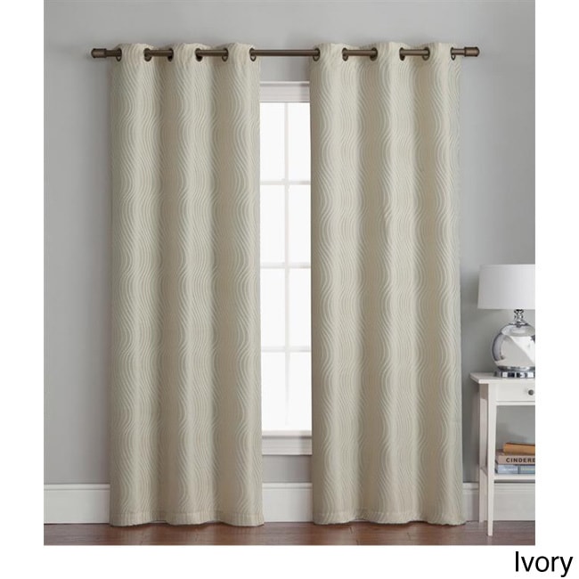 Grommet 84 Inch Textured Curtain Panel Pair