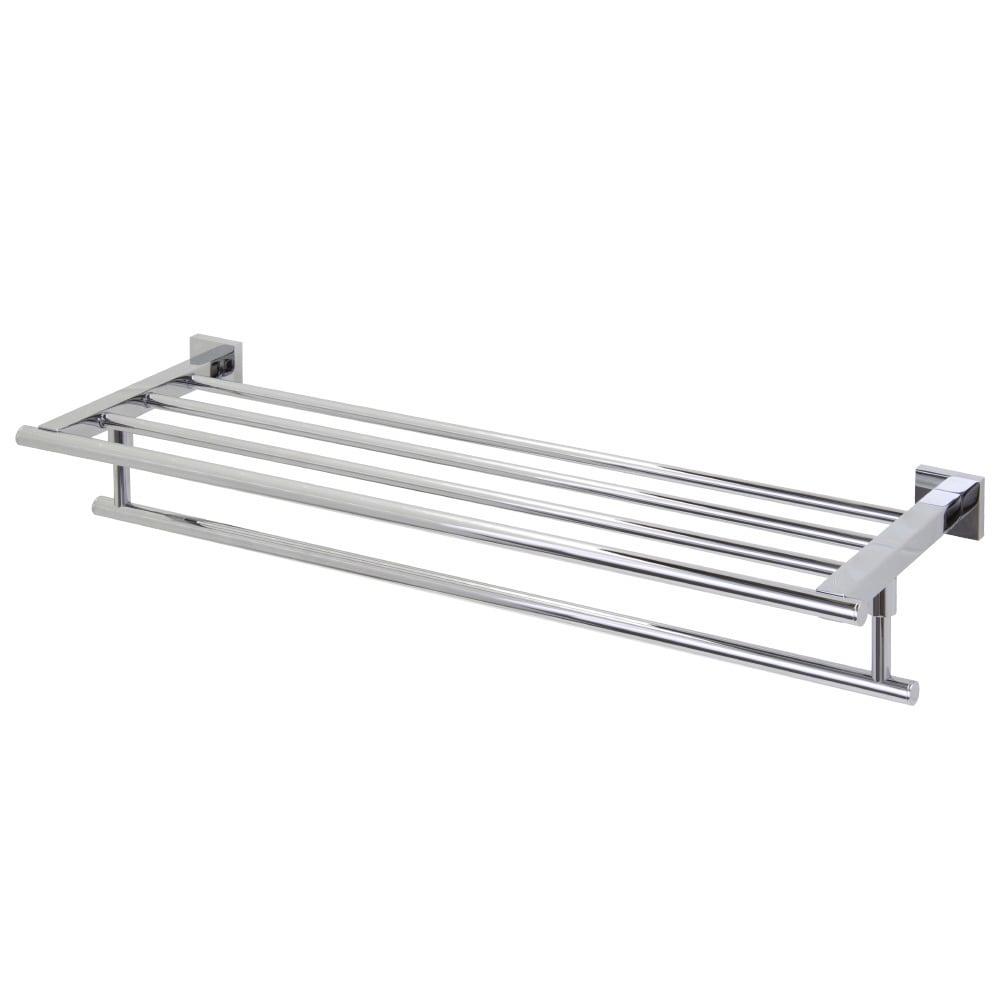 Vigo Allure 24 inch Square Design Hotel Style Rack And Towel Bar In Chrome