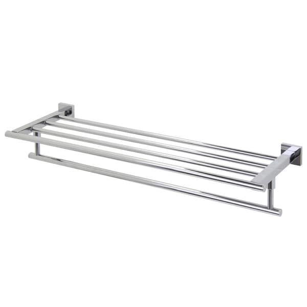 VIGO Allure 24-inch Square Design Hotel Style Rack and Towel Bar in ...