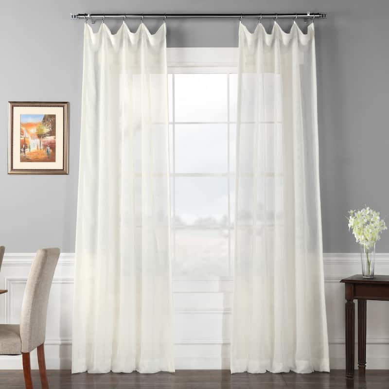 Exclusive Fabrics Signature Double Layer Sheer Curtain Panel (1 Panel) - 50 X 84 - Off White