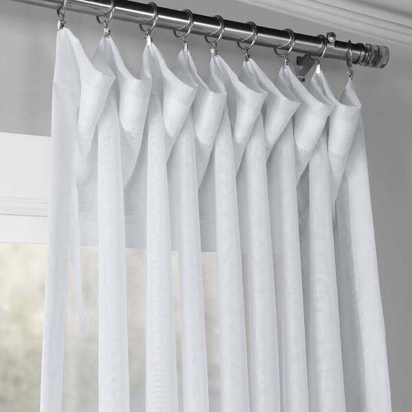 Shop Exclusive Fabrics Double Layer Sheer White Single Curtain