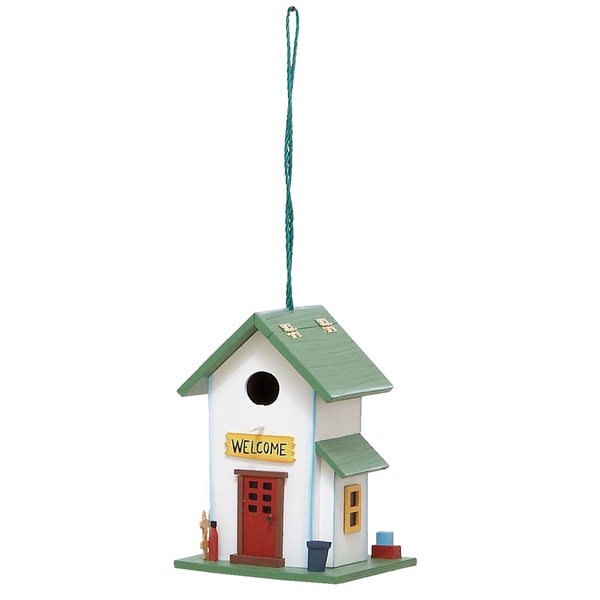 Wooden Welcome Sign Birdhouse Birdfeeders & Birdbaths