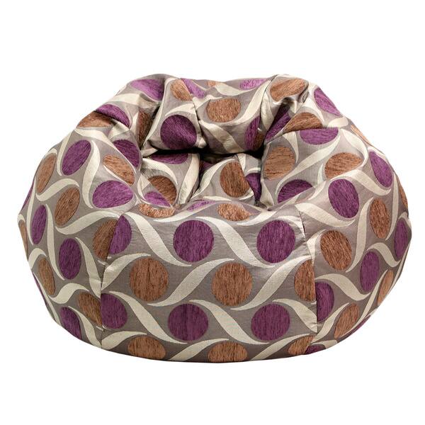 Extra Large 'Zoom' Eggplant Patterned Bean Bag Overstock 8582857