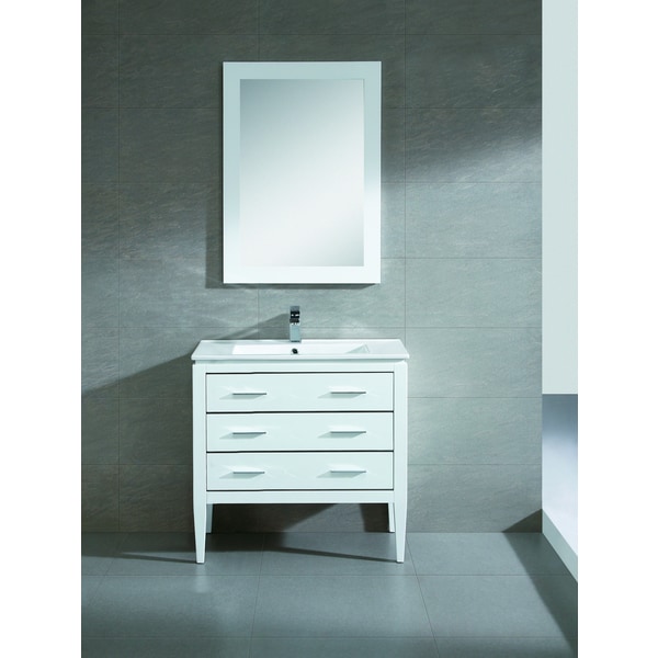 Somette Fine Fixtures Exclusive 36 inch White Plywood Vanity Set