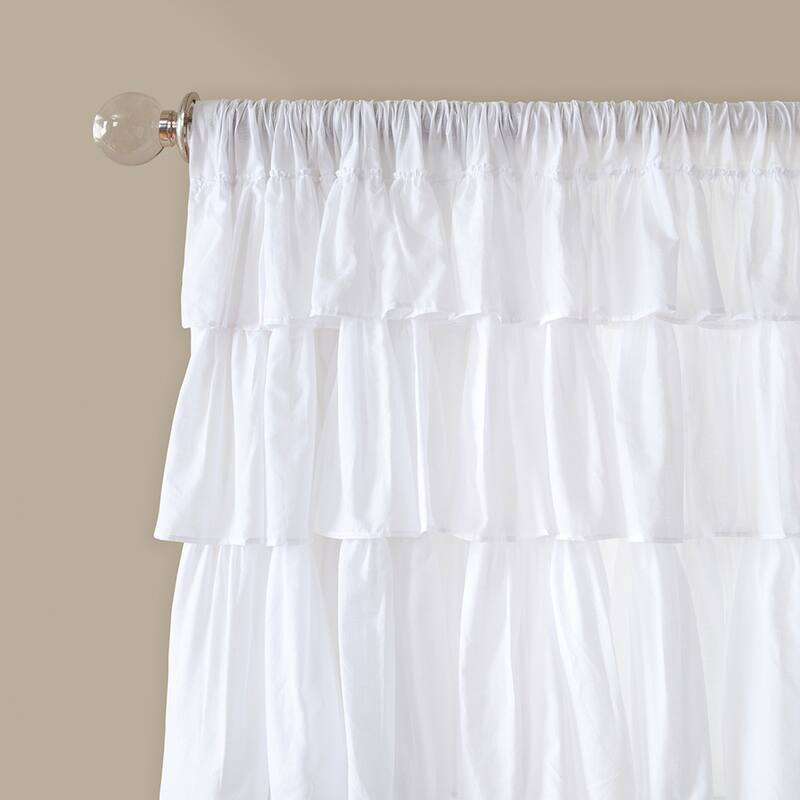 Madison Park Anna Cotton Oversized Ruffle Curtain Panel