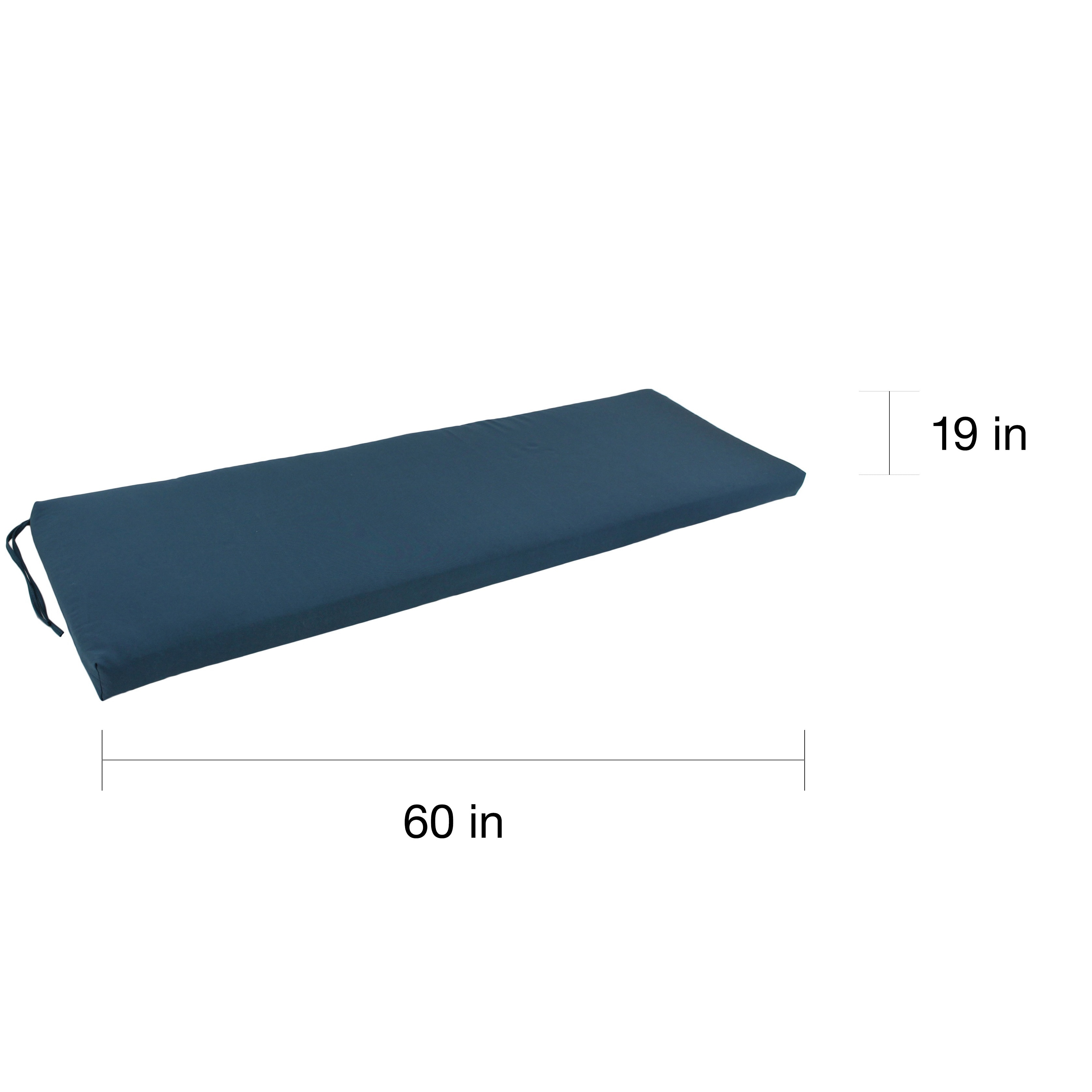 60-inch by 19-inch Tufted Solid Twill Bench Cushion