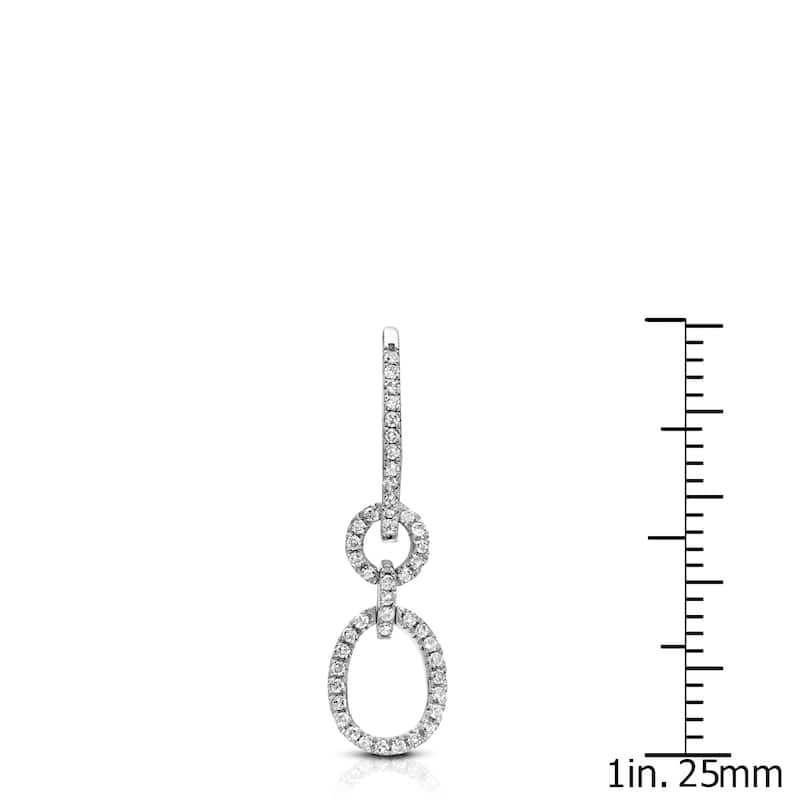 Auriya 3/8ctw Contemporary Diamond Drop Earrings 14k White Gold (H-I, SI1-SI2)