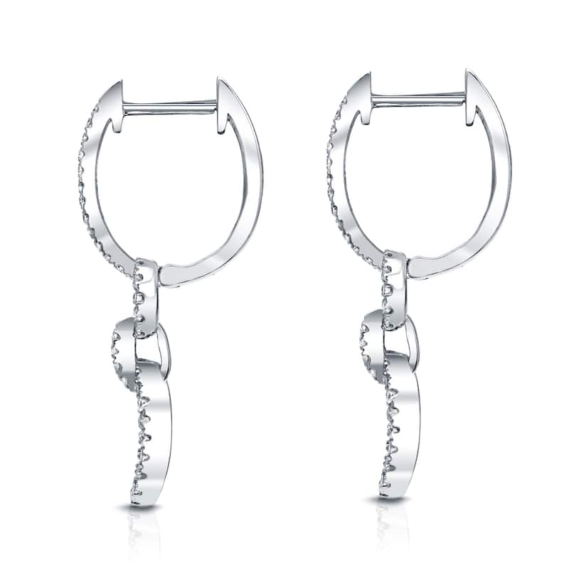Auriya 3/8ctw Contemporary Diamond Drop Earrings 14k White Gold (H-I, SI1-SI2)