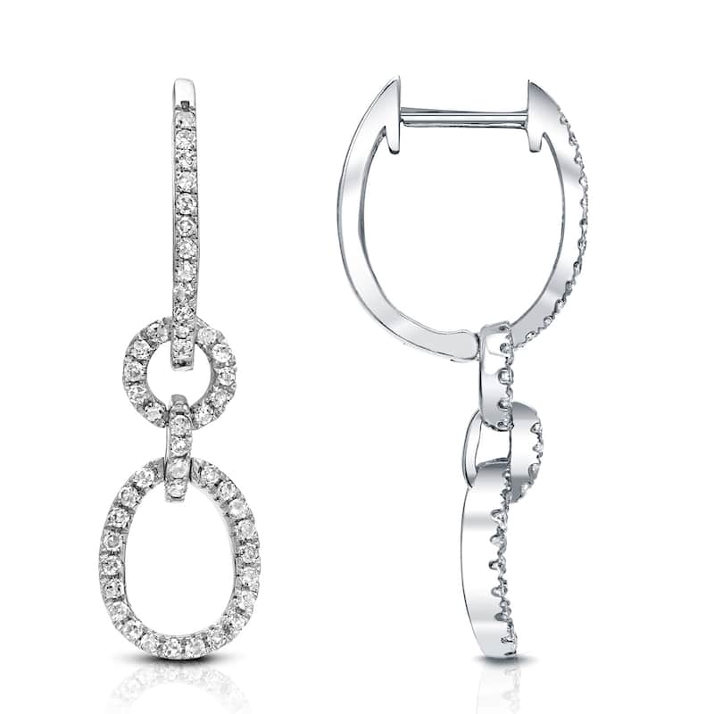 Auriya 3/8ctw Contemporary Diamond Drop Earrings 14k White Gold (H-I, SI1-SI2)