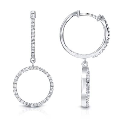 Auriya 14k White Gold 1/2ct TDW Open Circle Diamond Drop Earrings (H-I, SI1-SI2)