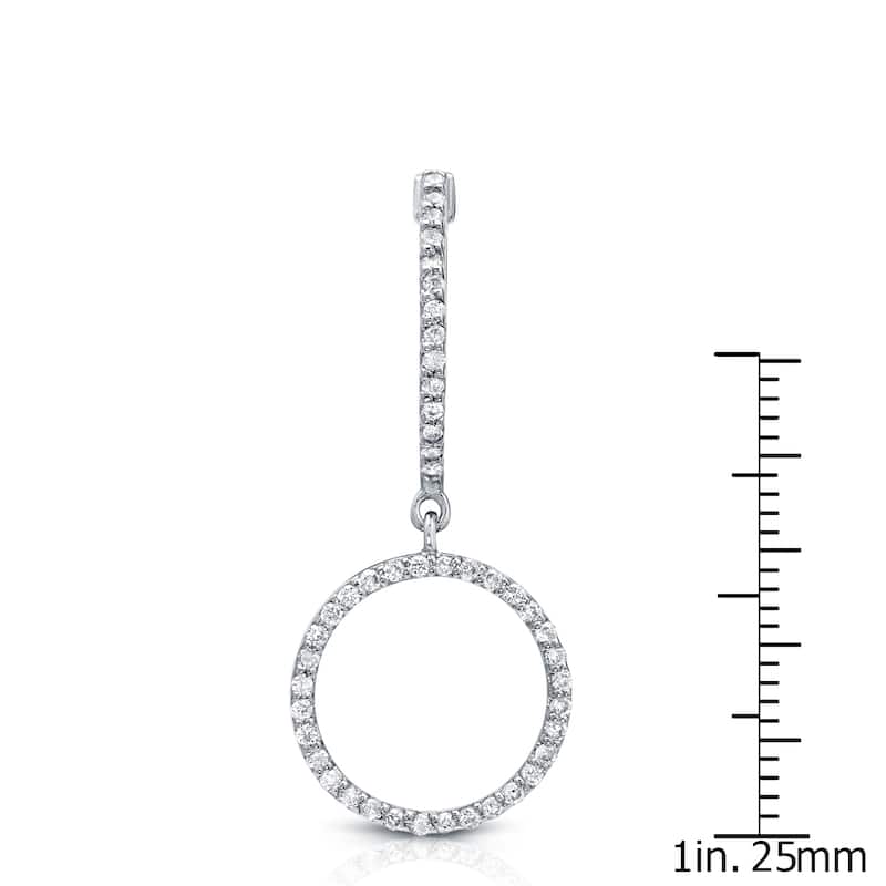 Auriya 14k White Gold 1/2ct TDW Open Circle Diamond Drop Earrings (H-I, SI1-SI2)