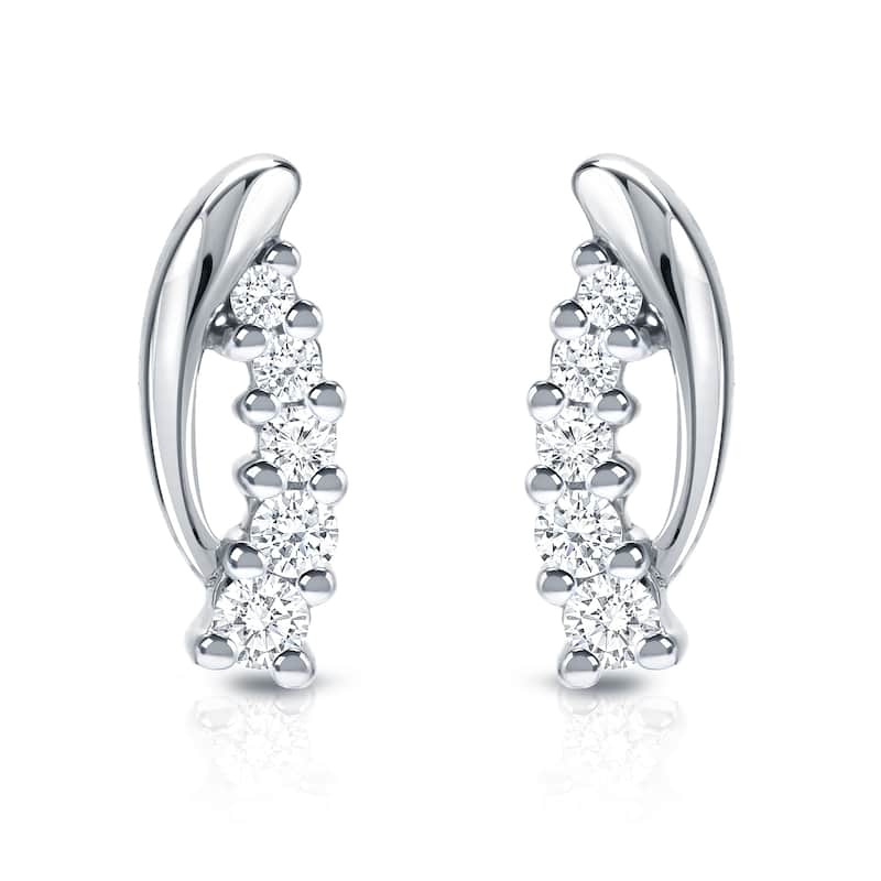 Auriya 14k Gold 1/2ct TDW Diamond Journey Earrings (H-I, SI1-SI2)