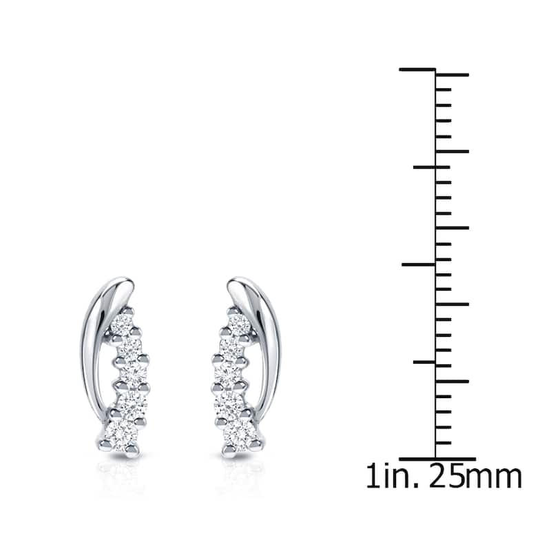 Auriya 14k Gold 1/2ct TDW Diamond Journey Earrings (H-I, SI1-SI2)