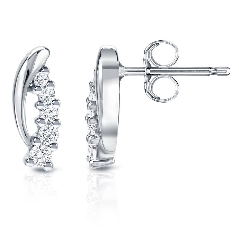 Auriya 14k Gold 1/2ct TDW Diamond Journey Earrings (H-I, SI1-SI2)