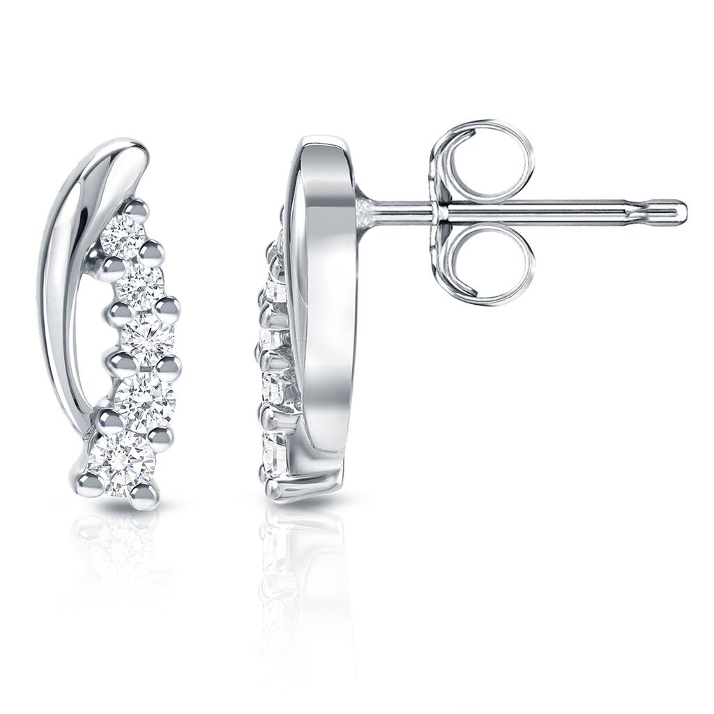 Auriya 14k Gold 1/2ct TDW Diamond Journey Earrings (H-I, SI1-SI2)