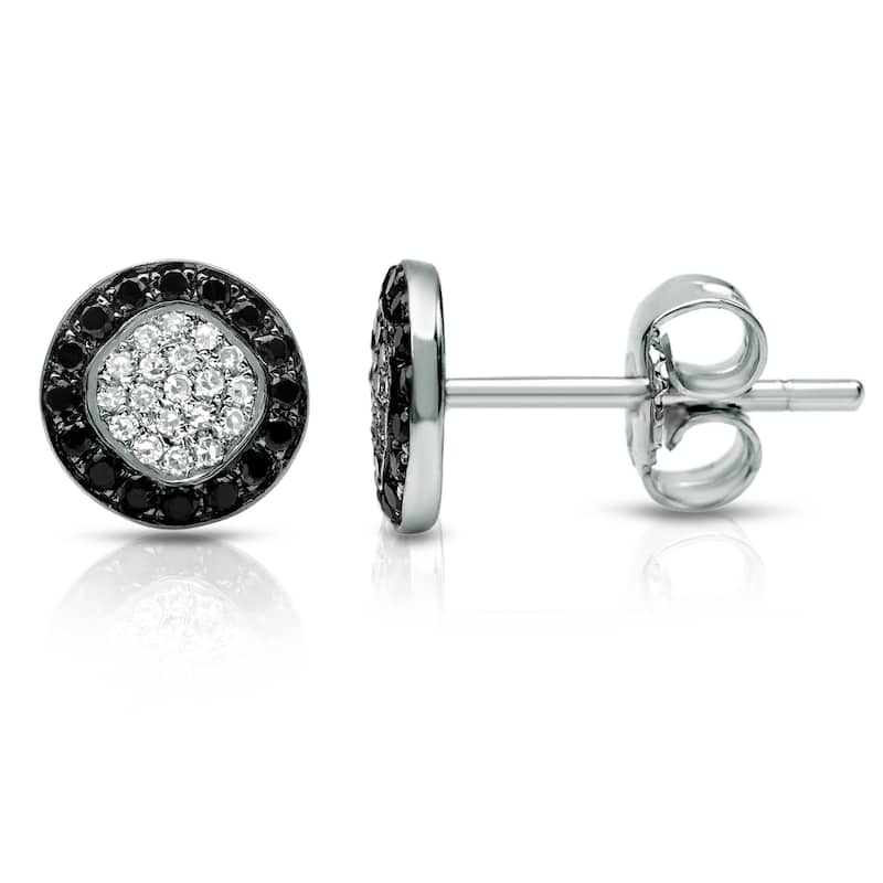 Auriya 14k White Gold 1/4ct TDW Black and White Diamond Stud Earrings (H-I, SI1-SI2)