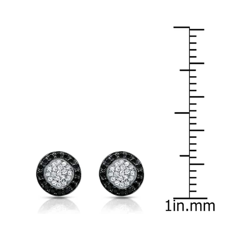 Auriya 14k White Gold 1/4ct TDW Black and White Diamond Stud Earrings (H-I, SI1-SI2)