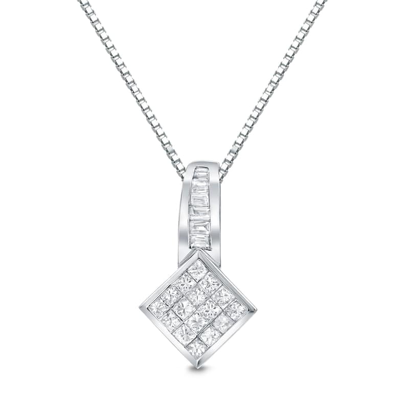 Auriya 18k White Gold 3/4ct TDW Diamond Necklace (H-I, SI1-SI2)