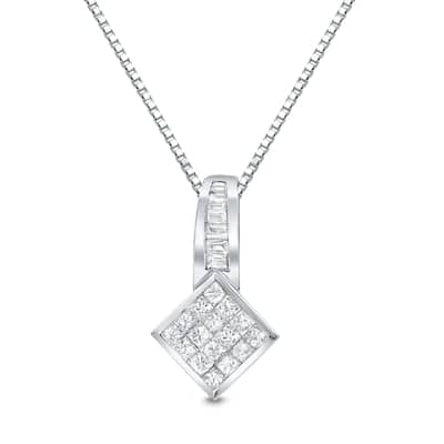 Auriya 18k White Gold 3/4ct TDW Diamond Necklace (H-I, SI1-SI2)
