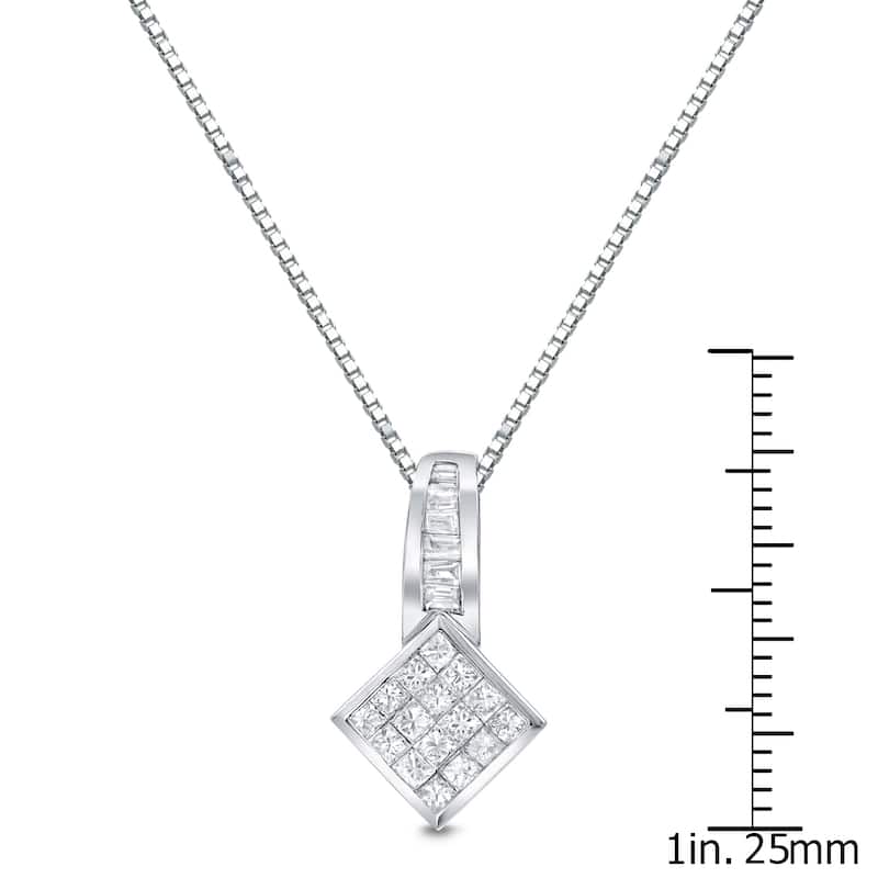 Auriya 18k White Gold 3/4ct TDW Diamond Necklace (H-I, SI1-SI2)