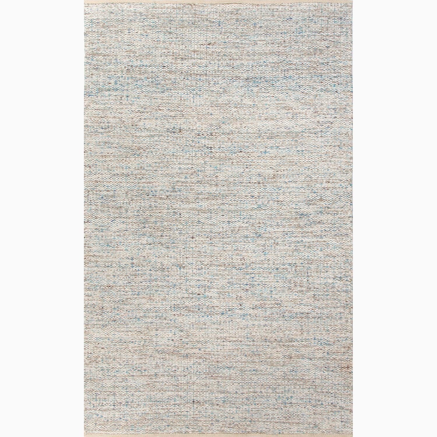 Hand made Blue/ Ivory Wool/ Art Silk Reversible Rug (8x10)