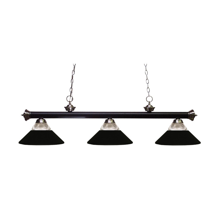 Z lite Riviera 3 light Matte Black/ Brushed Nickel Billiard Pendant