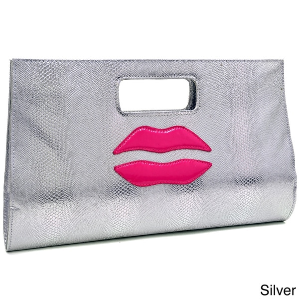 Dasein Snakeskin Textured With Kiss Design Evening Clutch. Opens flyout.