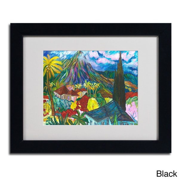 Unknown 'House By the Mountain' Framed Matted Art Trademark Fine Art Canvas