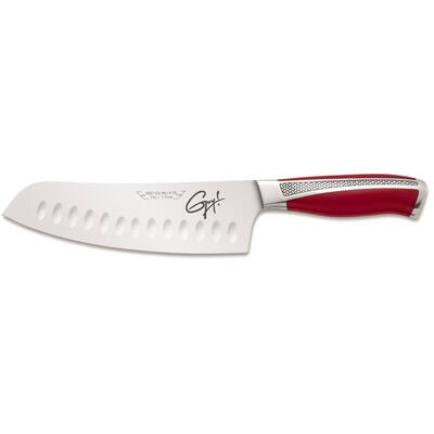 Guy Fieri Red 7-inch Side Tang Rock Santoku Knife