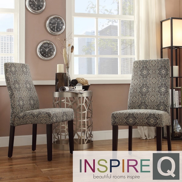 INSPIRE Q Marcey Blue Damask Wave Back Dining Chair (Set of 2) INSPIRE Q Dining Chairs