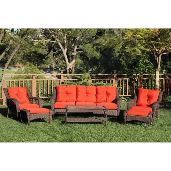 Resin Wicker 6-piece Patio Conversation Set - On Sale - Overstock - 8585439