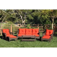 Jeco Resin Wicker/Steel 6-piece Patio Conversation Set