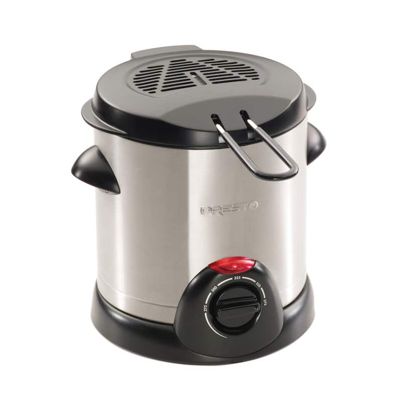 Presto Stainless Steel Electric Deep Fryer with Brushed Exterior - Silver