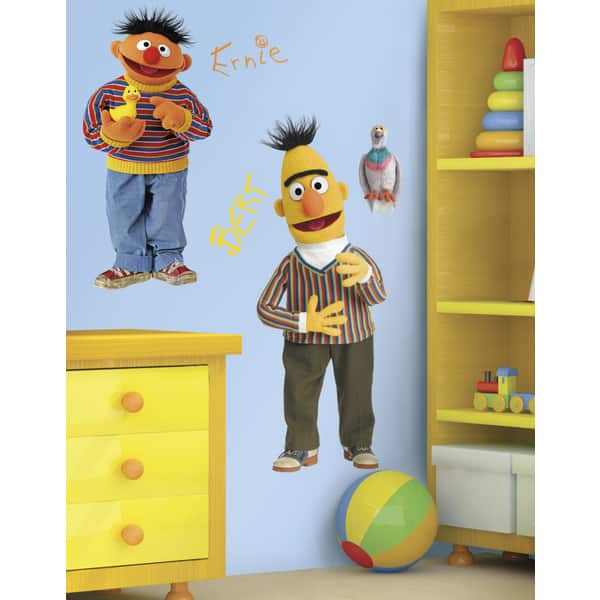 slide 2 of 4, Sesame Street Burt and Ernie Peel and Stick Giant Wall Decal
