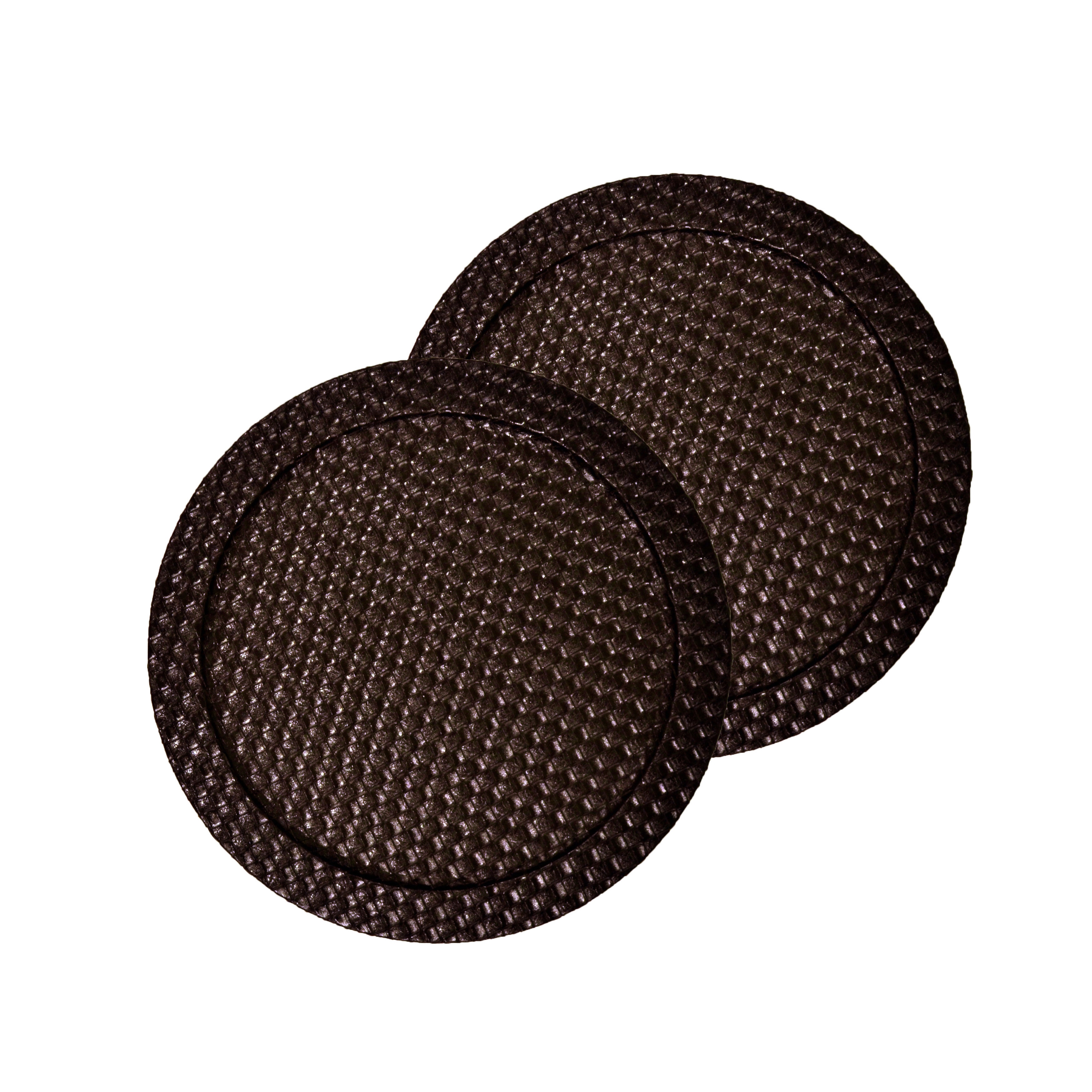 Faux Leather 2 piece Brown Weave Round Charger Set