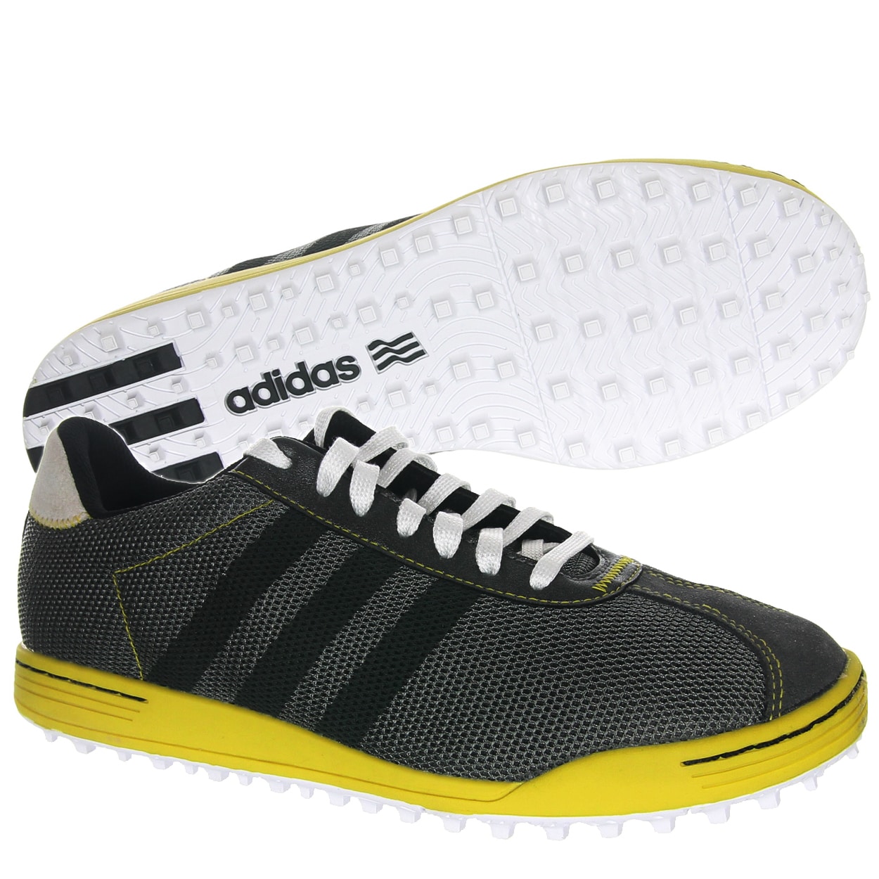 Adidas Mens Adicross Ii Mesh Grey/ Black/ Yellow Golf Shoes