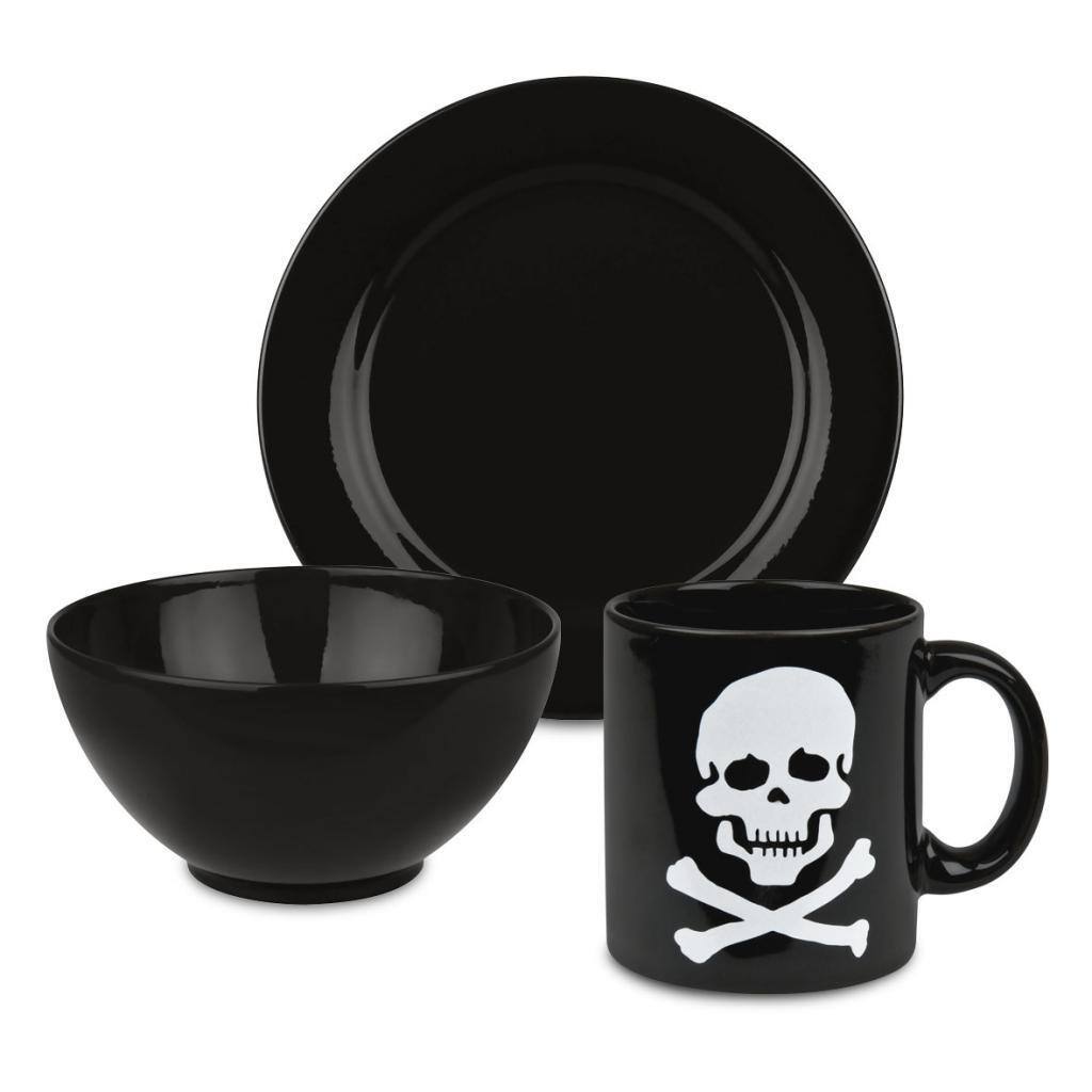 Waechtersbach Black Skull 3-piece Breakfast Set
