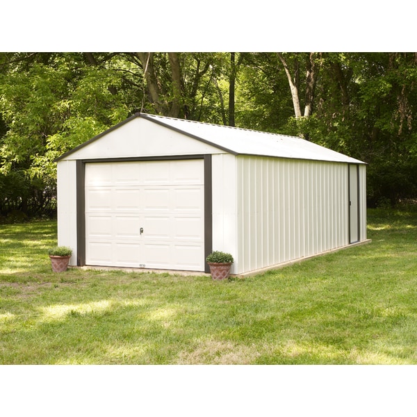 shop arrow vinyl murryhill 12x24-foot steel storage