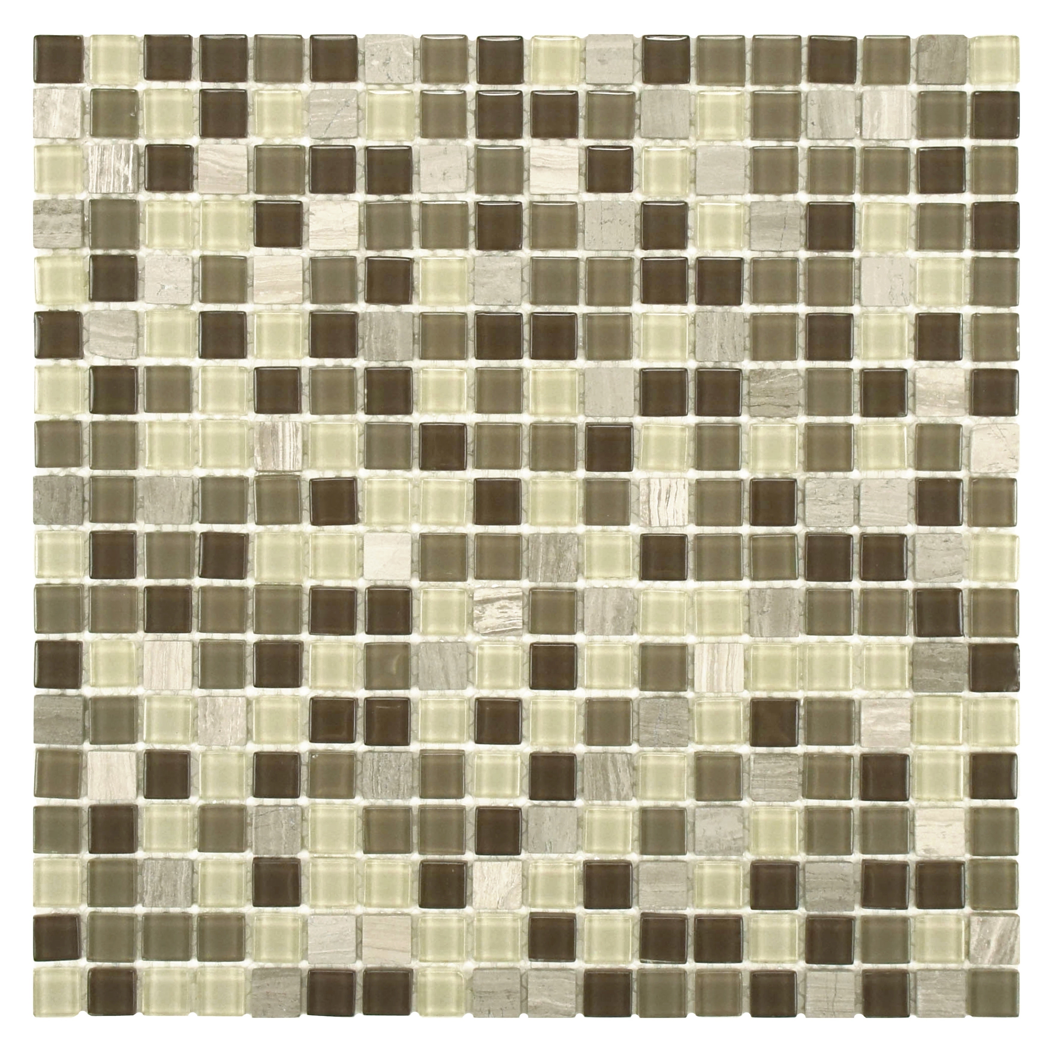 Somertile 11.75x11.75 View Mini Aegis Glass And Stone Mosaic Tile (pack Of 16)