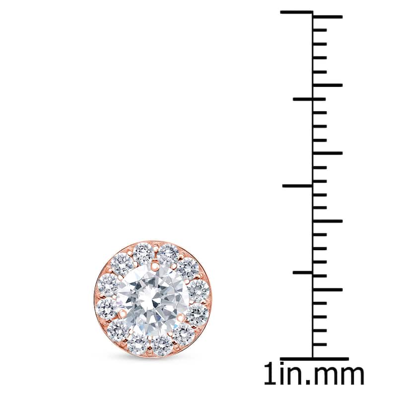 Auriya 14k Rose Gold 1ct TDW Round Halo Diamond Stud Earrings (G-H, VS1-VS2)