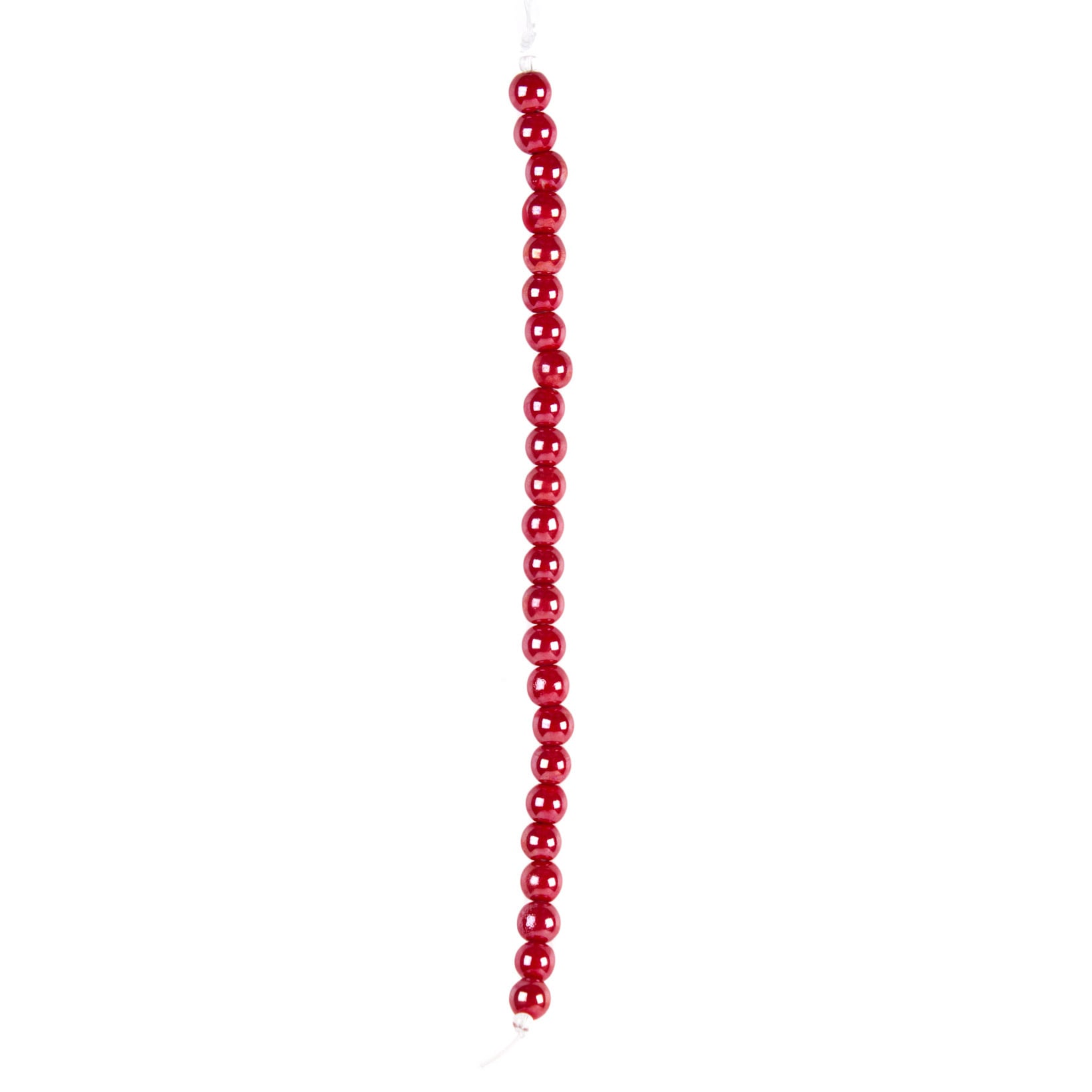 Dcwv Bead Strand 7 inch Ceramic Round Gloss Red Bead Set (RedDimensions 7 inches longQuantity One (1) strandAll weights and measurements are approximate and may vary slightly from the listed information. )