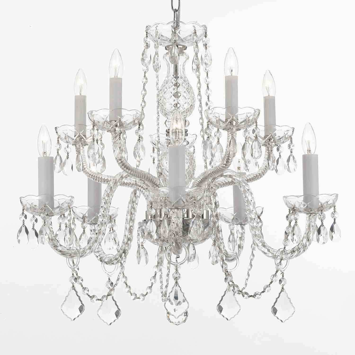 Gallery All Crystal 10 light Silver Chandelier