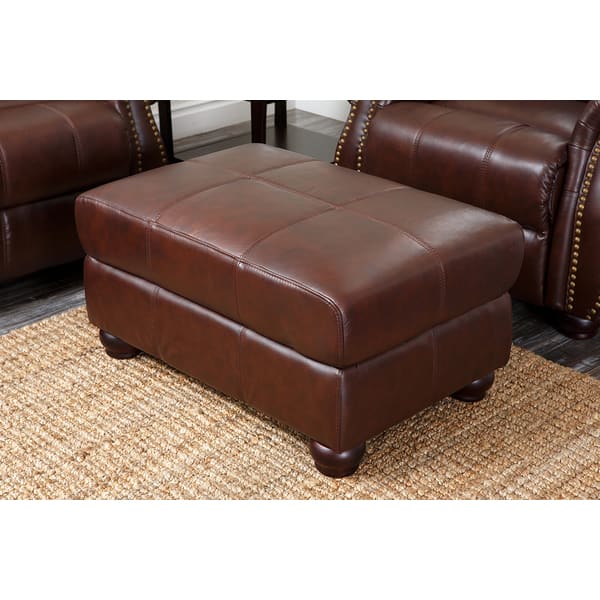 burgundy leather ottoman coffee table